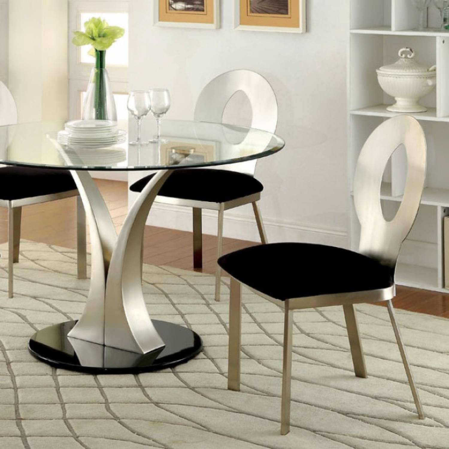 Contemporary Round Drink Table in Caracoal